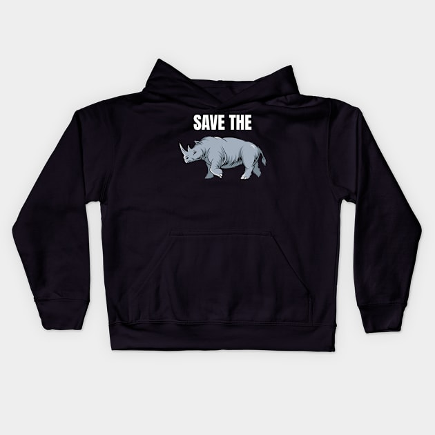 Save Rhinos (Rhino) Kids Hoodie by fromherotozero